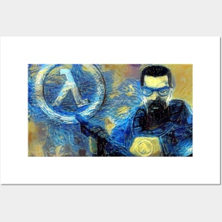 Half-Life Gordon Freeman Starry Night Posters and Art